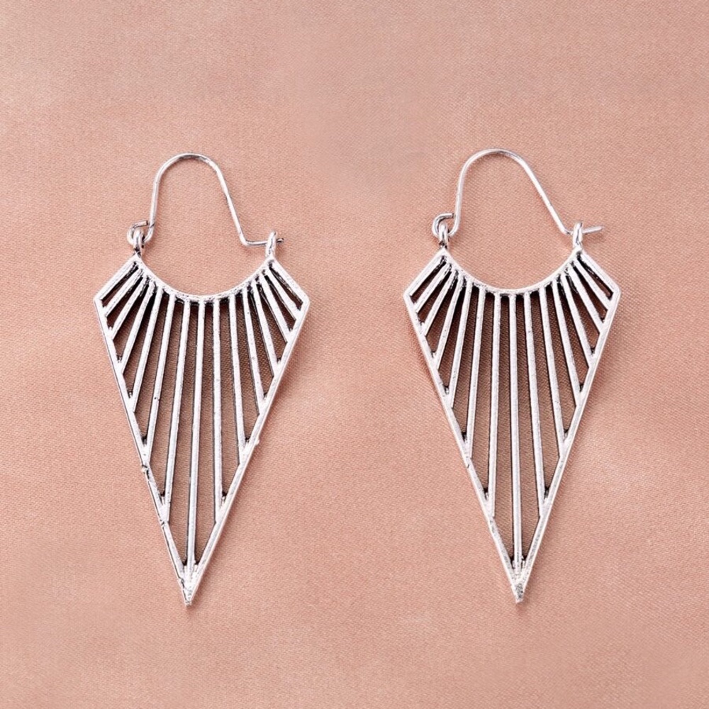 Any 2/$20! Silver Boho Pointed Ear Wire Earrings - Picture 2 of 6